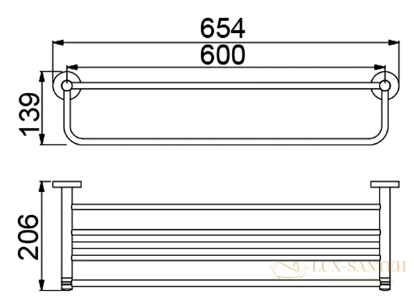 полка для полотенец timo saona 13058/18, черное золото