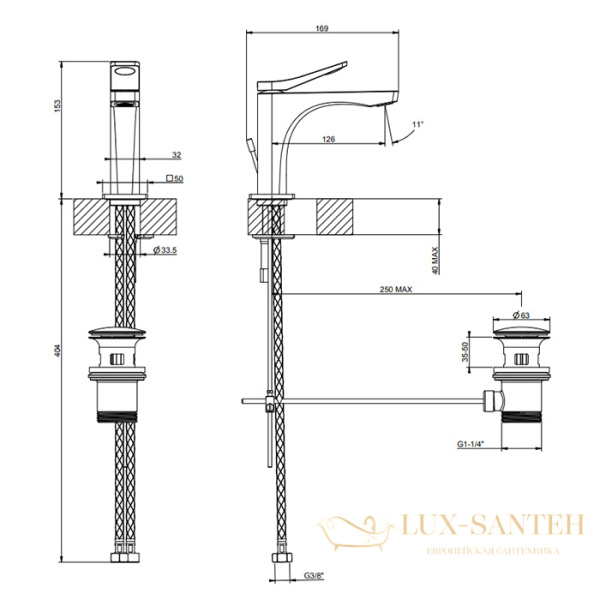 смеситель для раковины gessi rilievo 59001.031, хром
