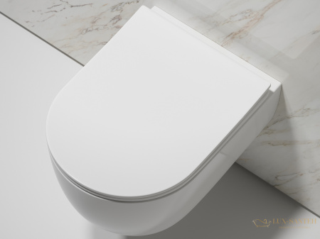 унитаз подвесной ceramica nova modena cn6063 безободковый, с сиденьем микролифт, белый глянцевый