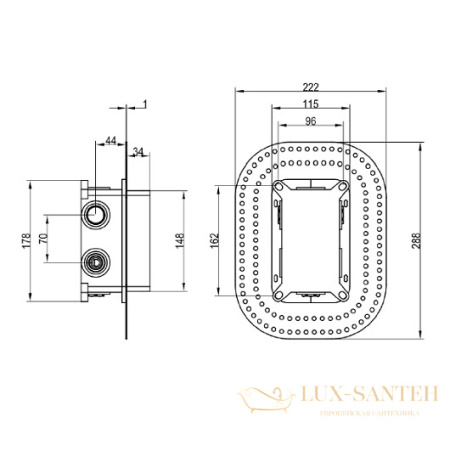 скрытая часть термостата для ванны и душа villeroy & boch vi-box tvd00065100000, 