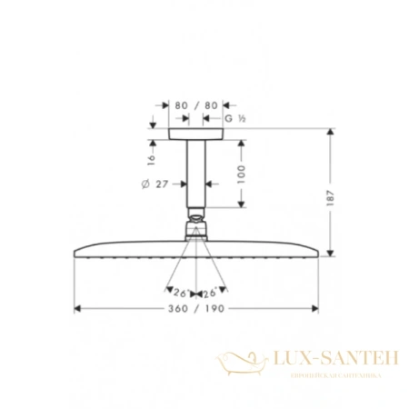 верхний душ hansgrohe raindance e 360 air 1jet 27381000 хром