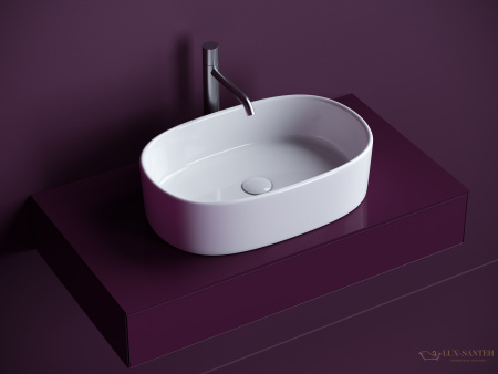 раковина накладная ceramica nova element cn6075, 561*359*149 мм, белый 