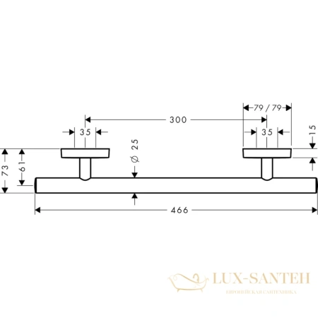 поручень hansgrohe puravida 30см 41513000