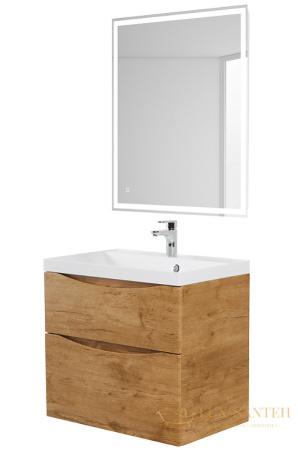 тумба под раковину belbagno marino marino-650-2c-so-rn-p 65 см подвесная, rovere nature