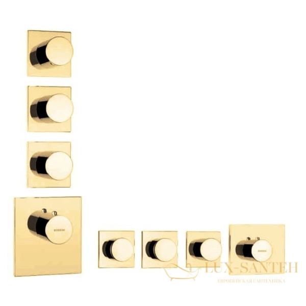 термостат  для душа встраиваемый highflow, bossini oki outlets z031205.021, на 3-6 потребителей, золото