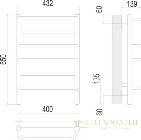 полотенцесушитель электрический terminus евромикс 4670078531261 п6 400x650