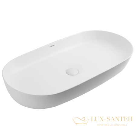 раковина накладная abber bequem ac2110mw, 80х40 см, белый матовый