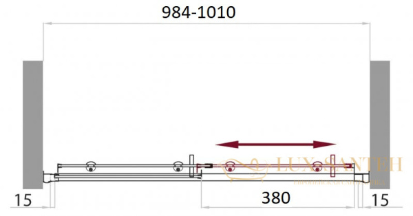 душевая дверь belbagno uno-bf-1 uno-bf-1-100-c-cr 100 см, стекло прозрачное