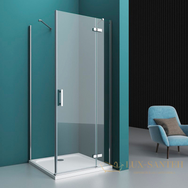 душевой уголок belbagno kraft kraft-ah-12-100/90-c-cr-r 100х90 см профиль хром, стекло прозрачное