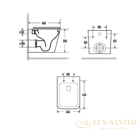 унитаз подвесной безободковый aquame aqm2004, с быстросъемным сиденьем softclose, белый глянцевый