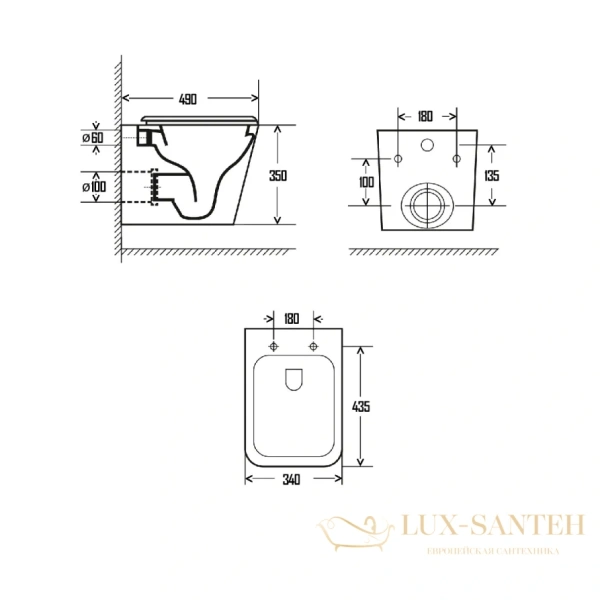унитаз подвесной безободковый aquame aqm2004, с быстросъемным сиденьем softclose, белый глянцевый