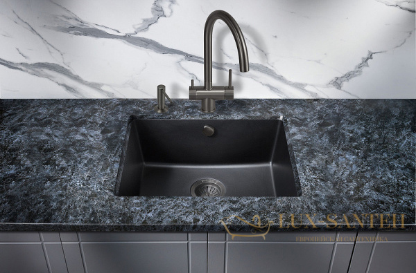 кухонная мойка milacio leon mc.77081 55 см, черный матовый