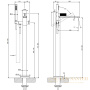 смеситель для ванны напольный gessi inverso diamantato 73628.727, brass brushed pvd