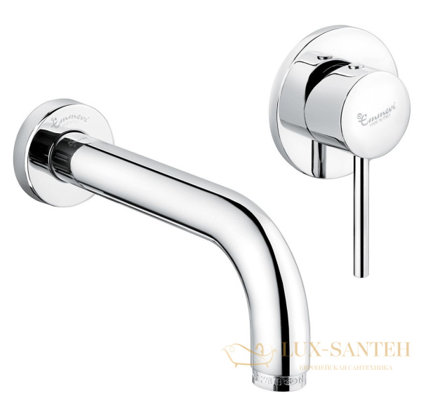 встраиваемый в стену однорычажный смеситель emmevi piper 45055/ors для раковины, зачищенное золото