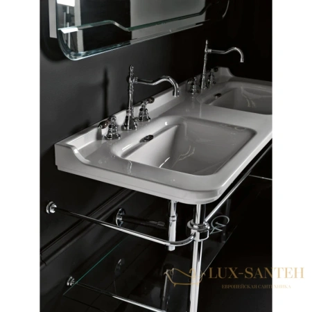 раковина kerasan waldorf 4143k1bi/cr*3 150х55 см, белый