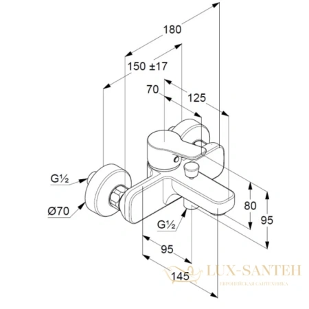 смеситель kludi pure&easy 376819165 для ванны, хром/белый