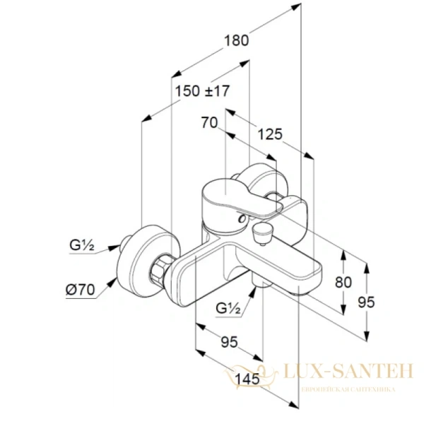 смеситель kludi pure&easy 376819165 для ванны, хром/белый