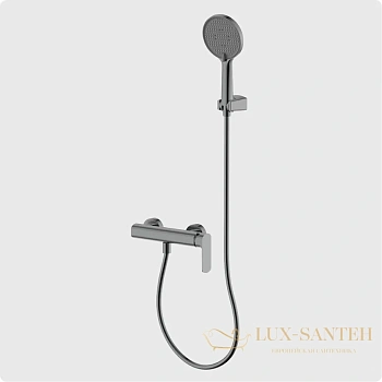 смеситель для  душа aquame monza aqm6313gm, с душевым набором, оружейная сталь