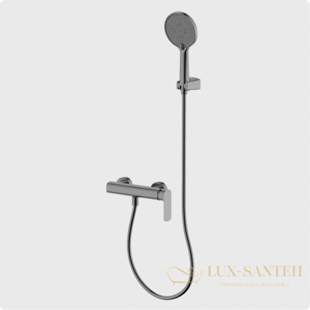 смеситель для  душа aquame monza aqm6313gm, с душевым набором, оружейная сталь