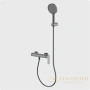 смеситель для  душа aquame monza aqm6313gm, с душевым набором, оружейная сталь