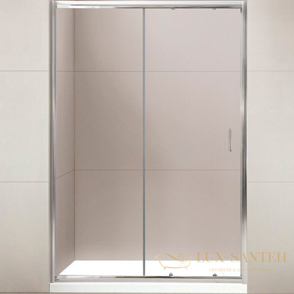 душевая дверь belbagno uno uno-195-bf-1-155-c-cr 155 см профиль хром, стекло прозрачное 