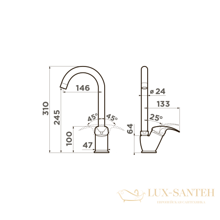 смеситель для кухни omoikiri umi-bl, 4994270, цвет черный