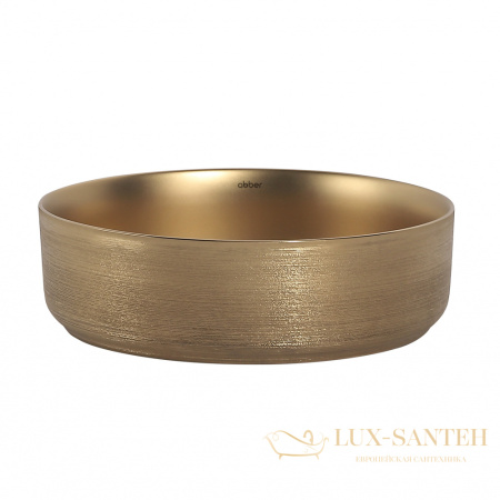 раковина накладная abber bequem ac2109bgm, 40х40 см, золото матовый