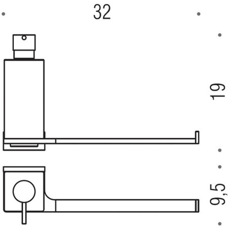 дозатор colombo design look b1674.nm с полотенцедержателем, черный матовый
