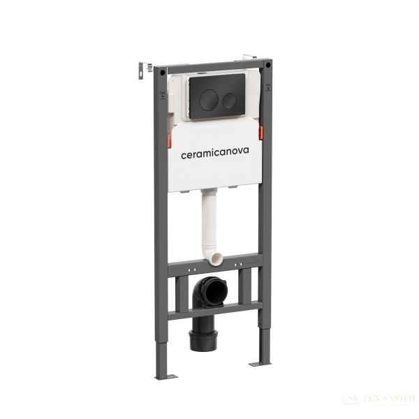 инсталляция для унитаза ceramica nova balance cn121001mb с панелью смыва circle, черный матовый