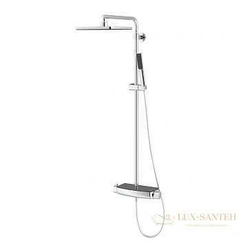 душевая система teska mira dk2921c 250 мм, хром/черный