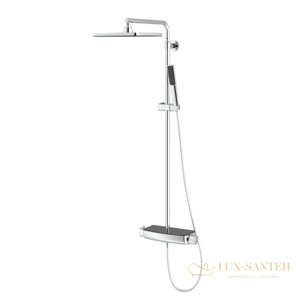 душевая система teska mira dk2921c 250 мм, хром/черный