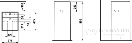раковина laufen kartell by 8.1133.1.000.112.1 напольная 38 см, белый глянцевый