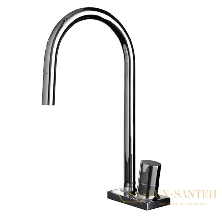 смеситель для кухни fluid fima carlo frattini kitchen, f7028cr, с выдвижным поворотным изливом, хром