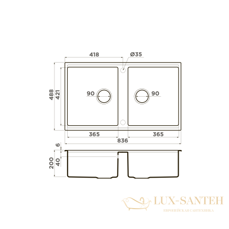 кухонная мойка omoikiri kitagawa 83-2-u-gb artceramic х графит, 4993811