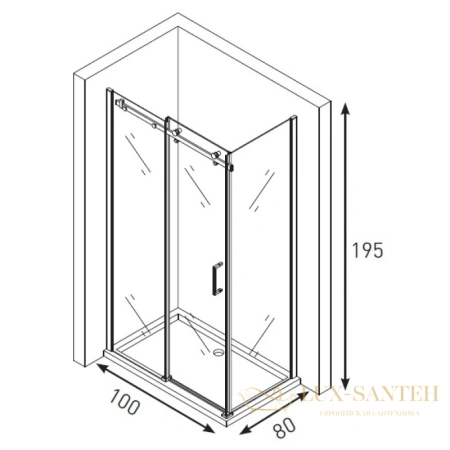 душевой уголок berges gelios 061003 100х80 см