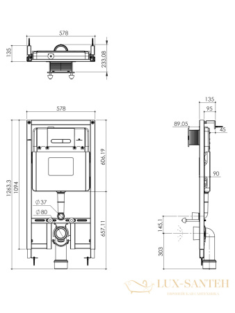 комплект aquame aqm40002pro: инсталляция aqm4002, панель смыва aqm4101cr, унитаз aqm2002pro, шумоизоляция aqm0005