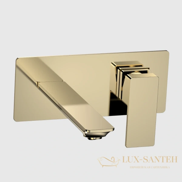 смеситель для раковины встраиваемый aquame savona aqm6815gg, с внутренней частью, без донного клапана, золото