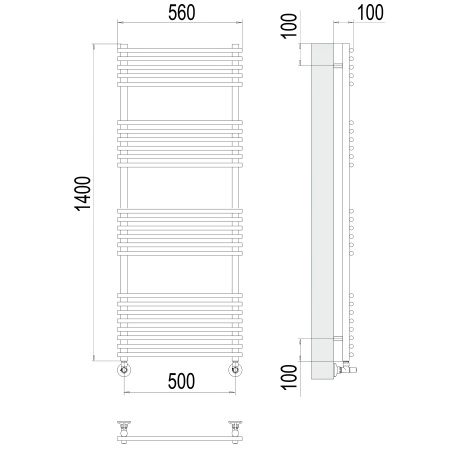 полотенцесушитель водяной terminus ватра 4670078530578 п25 500x1400
