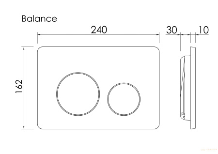 панель смыва ceramica nova balance circle cn12-001w для инсталляции, белый глянцевый
