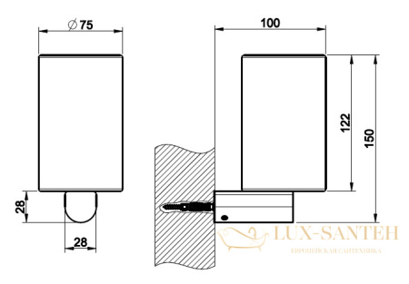 стакан gessi rilievo 59507.031 подвесной, хром/белый