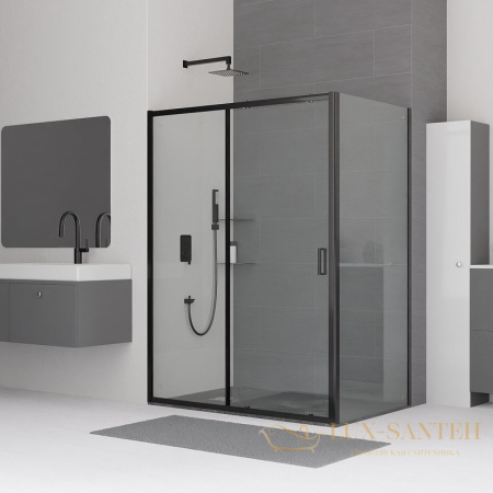душевой уголок rgw classic 32094885-014 cl-48b 150x80, профиль черный матовый, стекло прозрачное