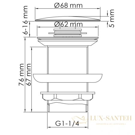 донный клапан wasserkraft a248, золотой