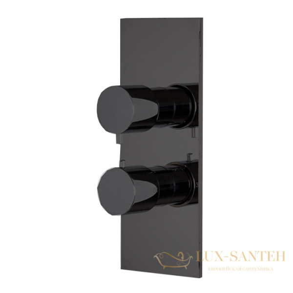 термостат для душа встраиваемый fima carlo frattini fimatherm, f3939x7ns, с переключателем на 2/3 выхода, внешняя часть, черный матовый