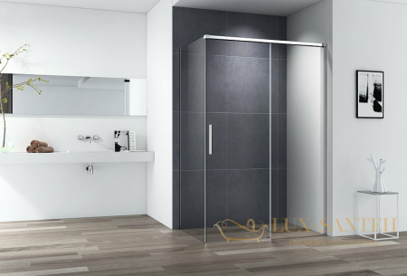 душевой уголок cezares duet soft-m duet soft-m-ah-1-150/80-c-cr 150x80 профиль хром, стекло прозрачное