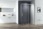 душевой уголок cezares duet soft-m duet soft-m-ah-1-150/80-c-cr 150x80 профиль хром, стекло прозрачное