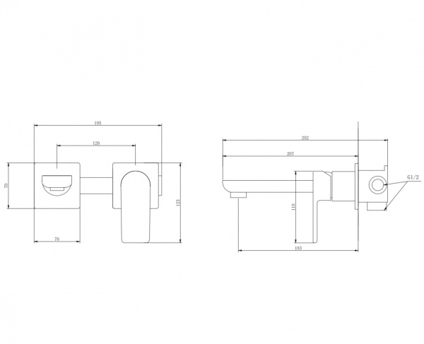 смеситель для раковины встроенный, abber weiss insel af8082w, белый-хром