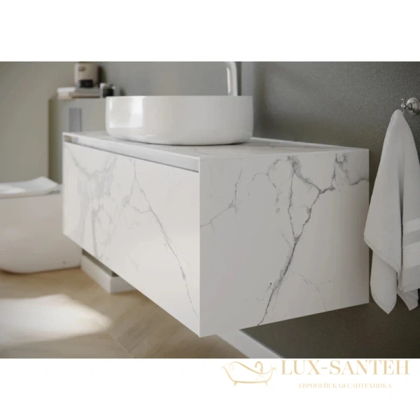 тумба sancos stone st120sv 119,9 см, белый мрамор