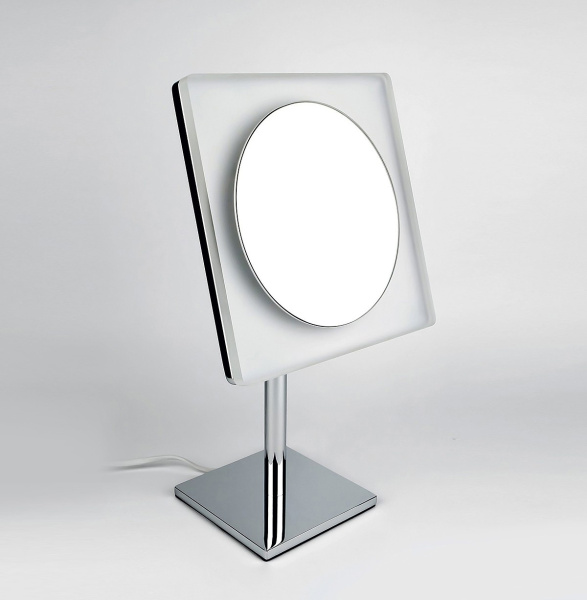 зеркало косметическое colombo design complementi b9755 настольное с подсветкой, хром