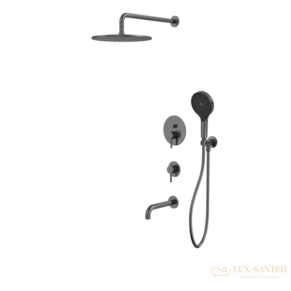 душевая система для ванны скрытого монтажа whitecross y, yset07topgm, оружейная сталь