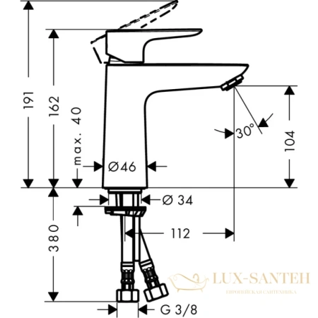 смеситель для раковины hansgrohe talis e 110 71712000